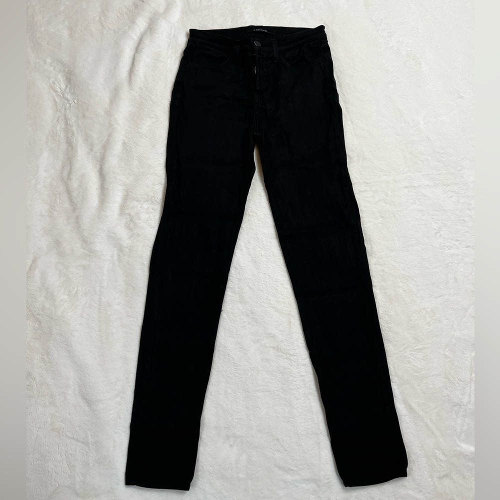 J Brand Black Waxed Canvas Skinny Jeans